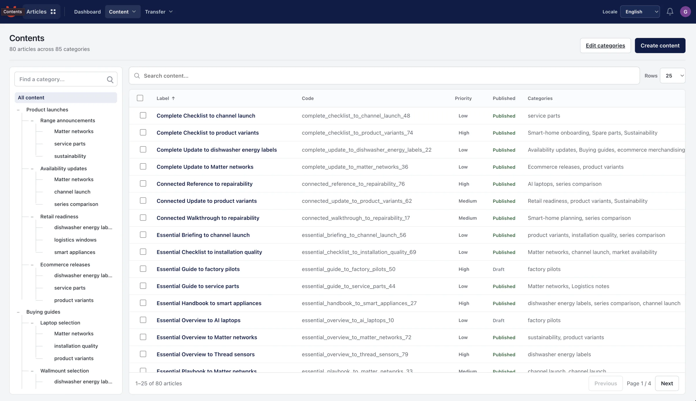 UTOMO Articles application interface