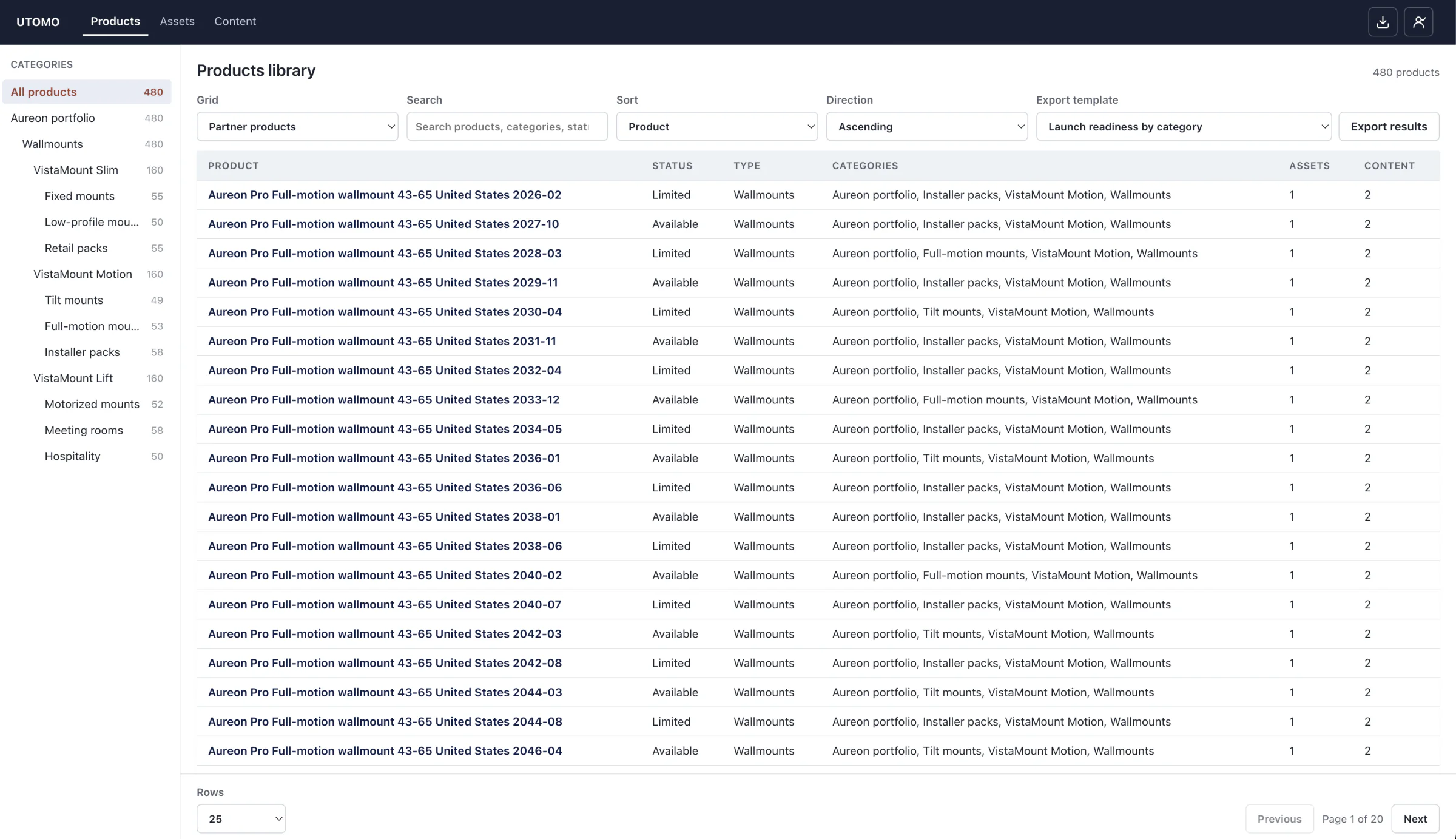 UTOMO Partner application interface