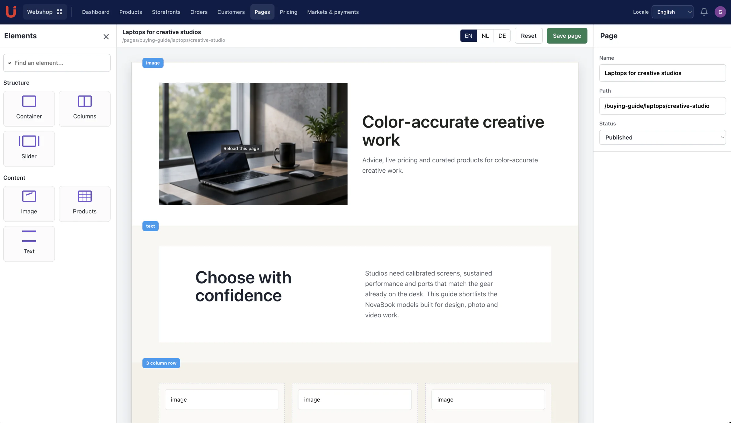 UTOMO Shop application interface